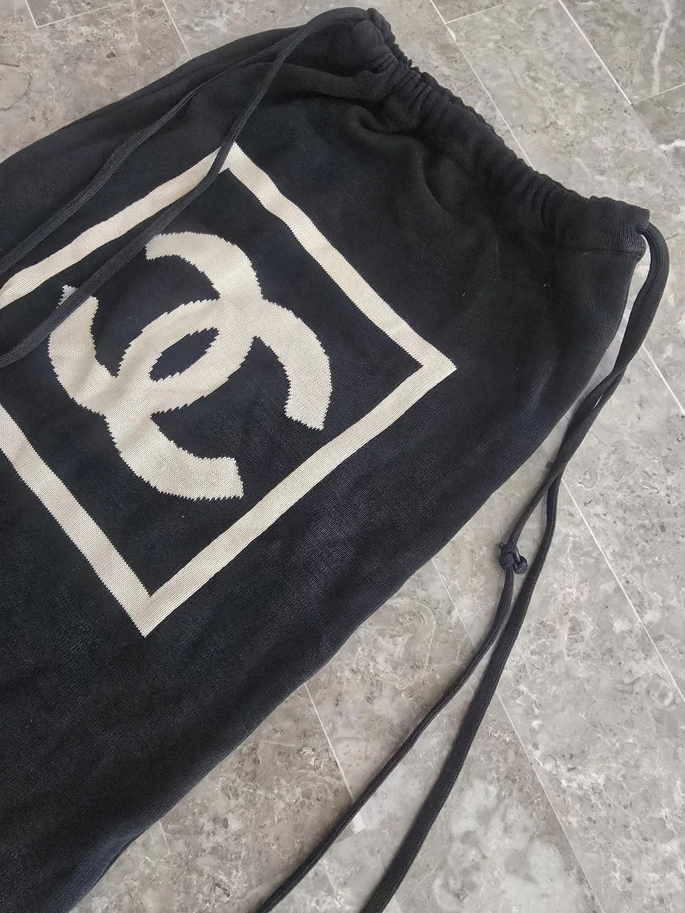 CHANEL Knit Logo CC Backpack